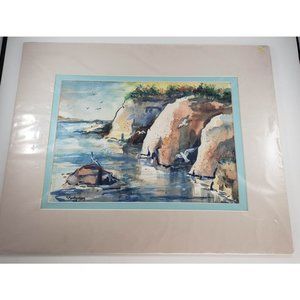 Coastline Reflections Marilyn Montgomery Original Watercolor Painting Art Ocean